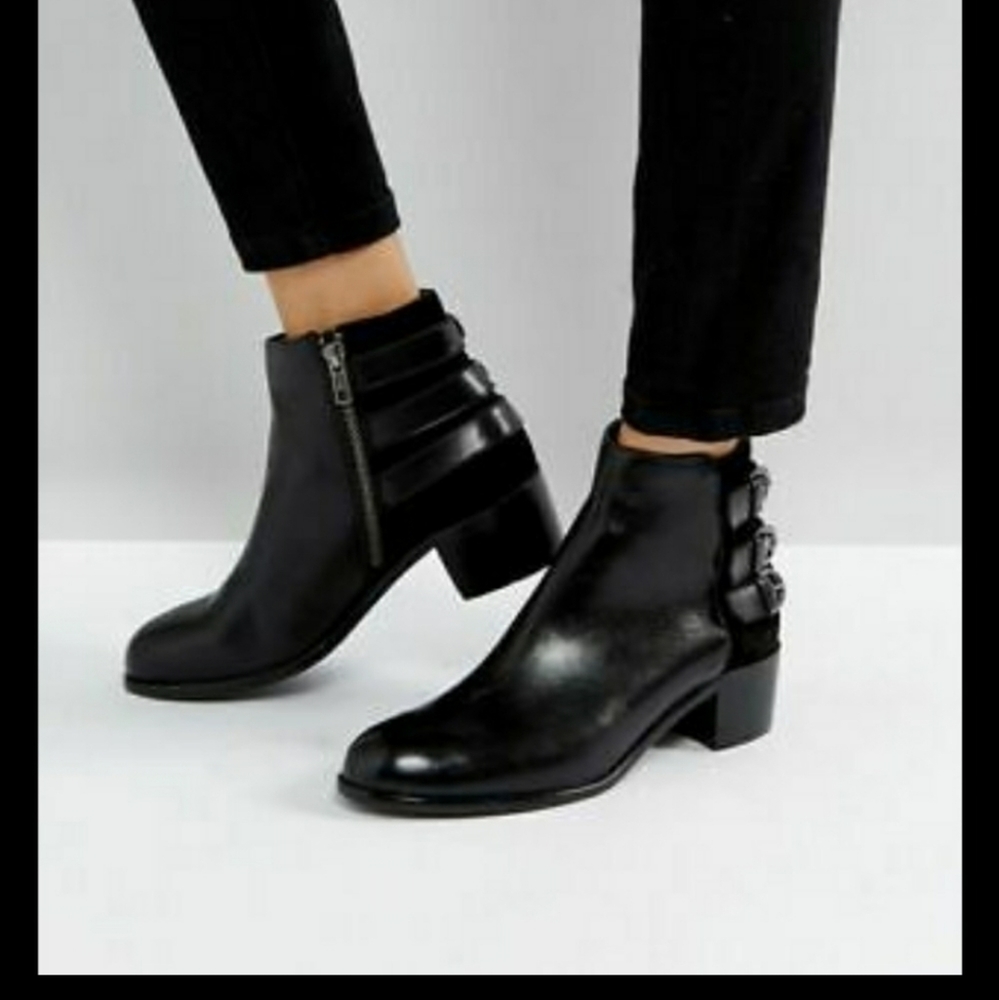 Hudson London Black Leather Eris Ankle Boots - Picture 12 of 12